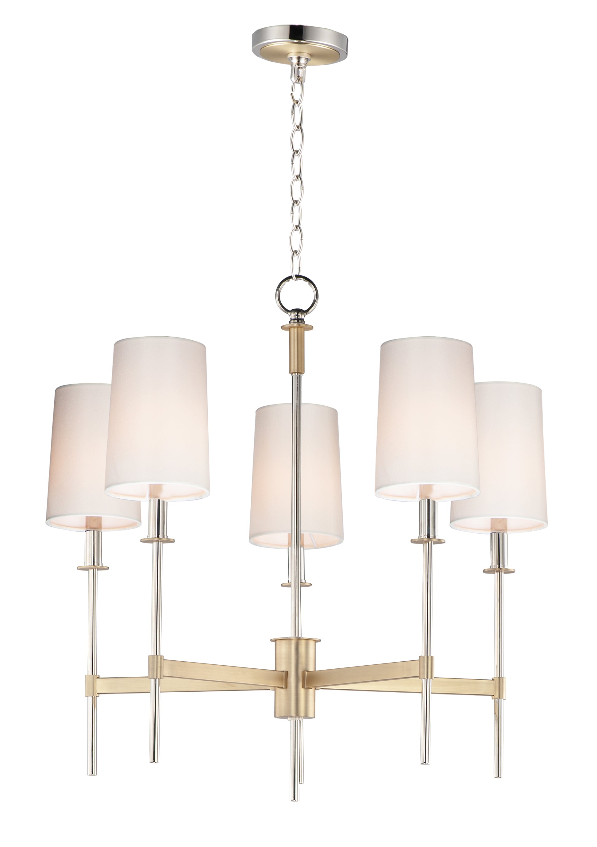 Uptown 5-Light Chandelier Satin Brass/Polished Nickel by Maxim Lighting