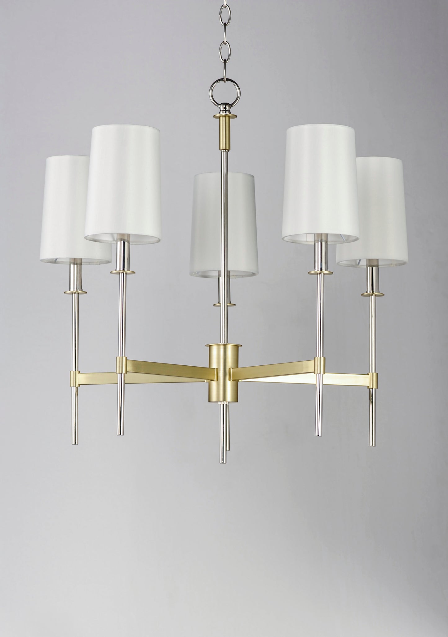 Uptown 5-Light Chandelier Satin Brass/Polished Nickel by Maxim Lighting