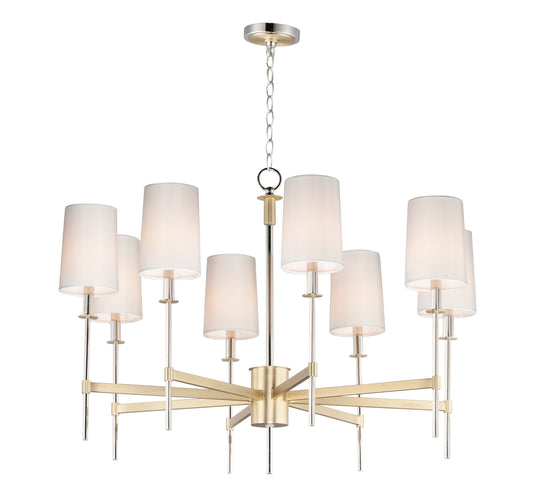 Uptown 8-Light Chandelier Satin Brass/Polished Nickel by Maxim Lighting