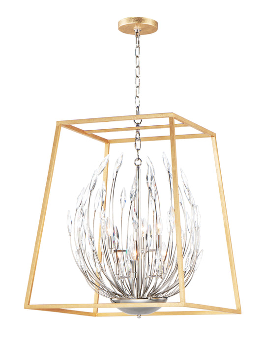 Bouquet 6-Light Pendant Polished Nickel/Gold Leaf by Maxim Lighting