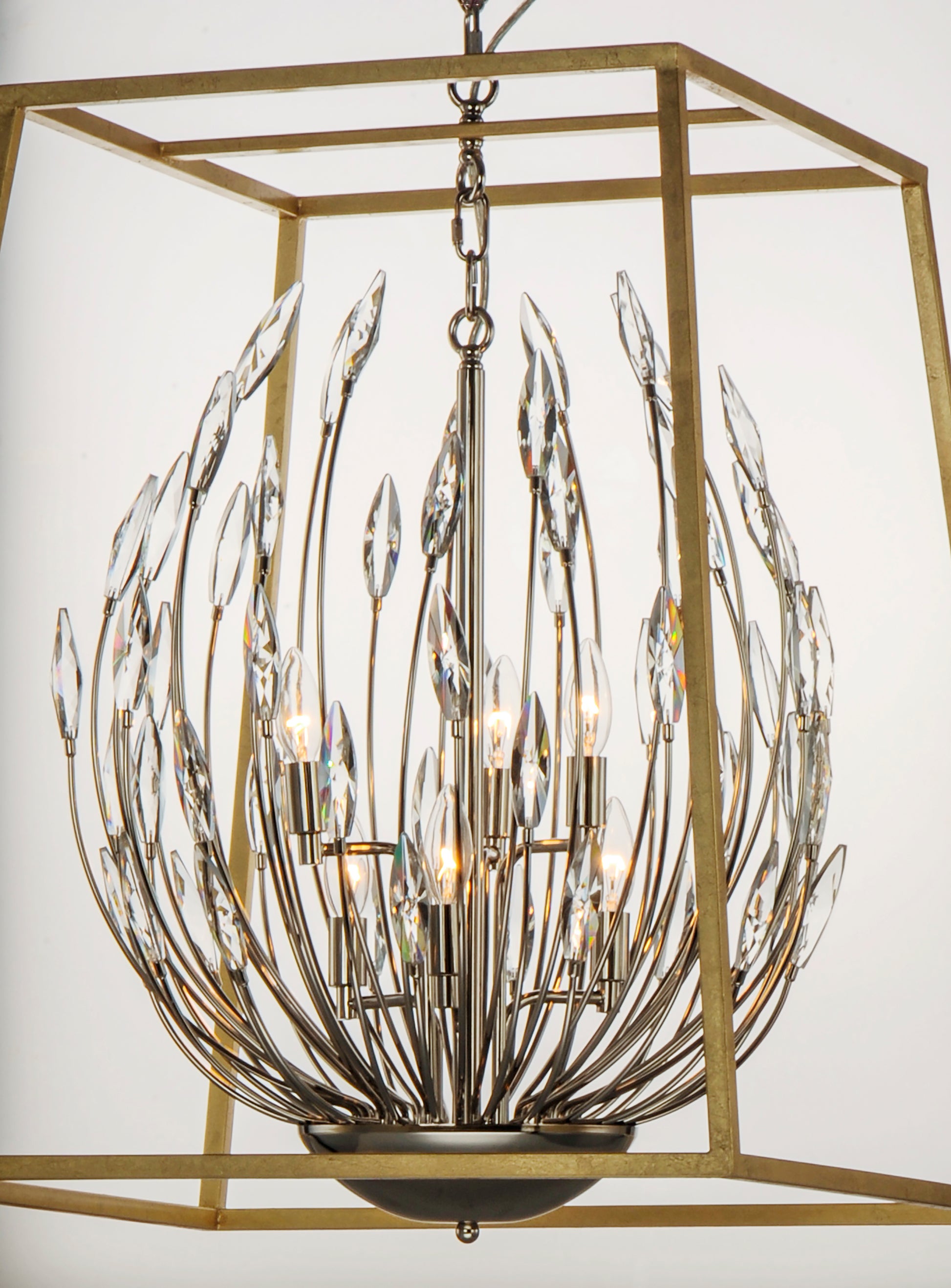 Bouquet 6-Light Pendant Polished Nickel/Gold Leaf by Maxim Lighting