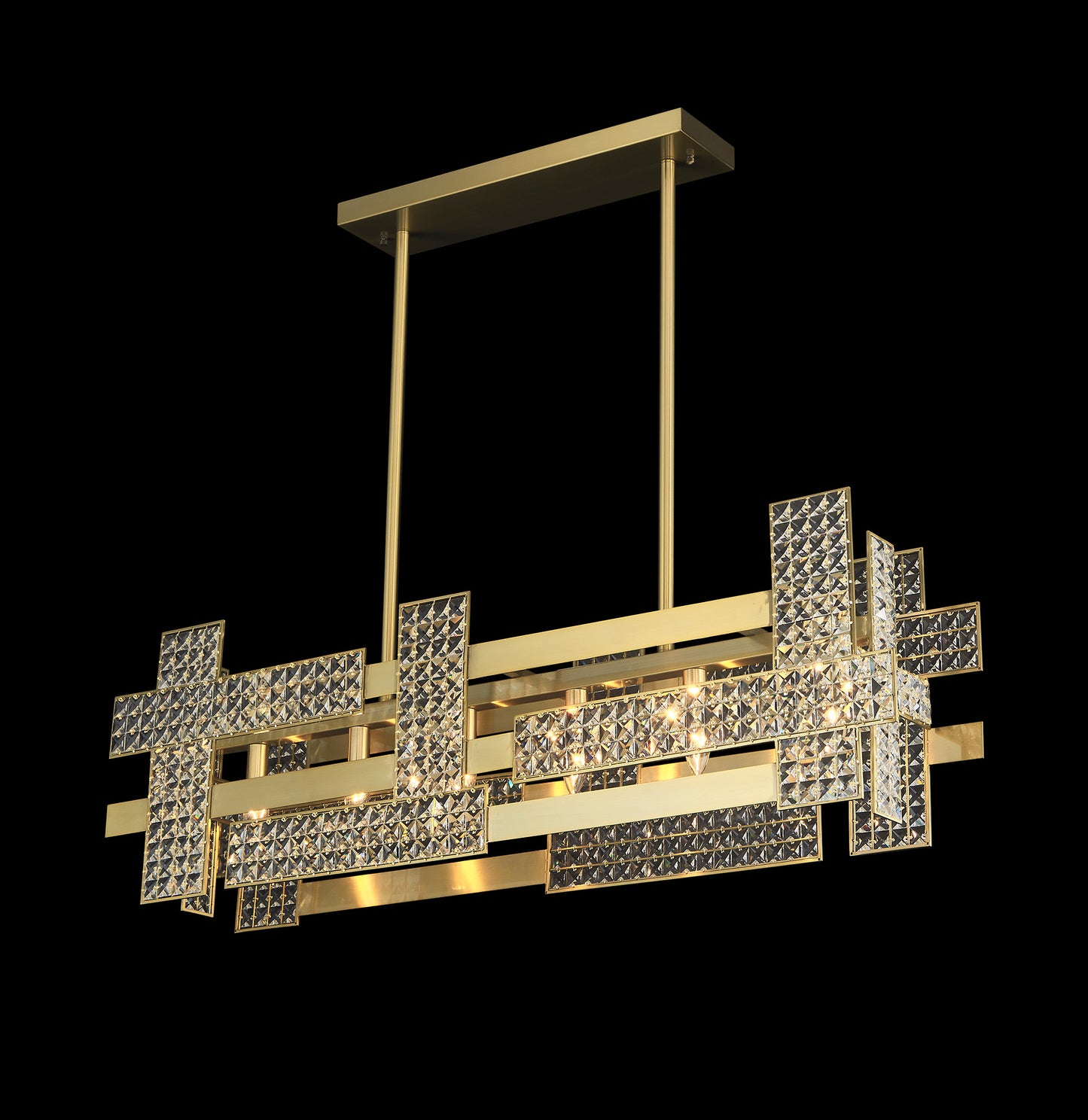 Linea Pendant 6-Light in Antique Bronze 3242AZ by StarFire Crystal