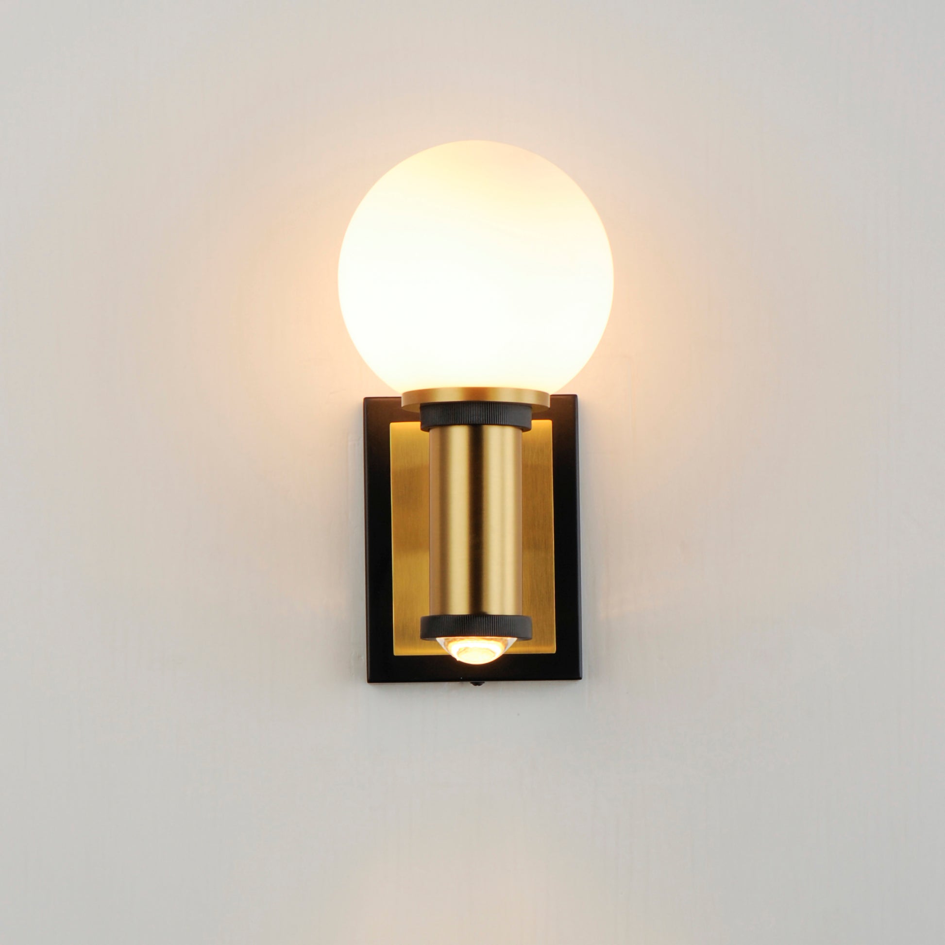 San Simeon 2-Light LED Wall Sconce Black/Natural Aged Brass by Maxim Lighting