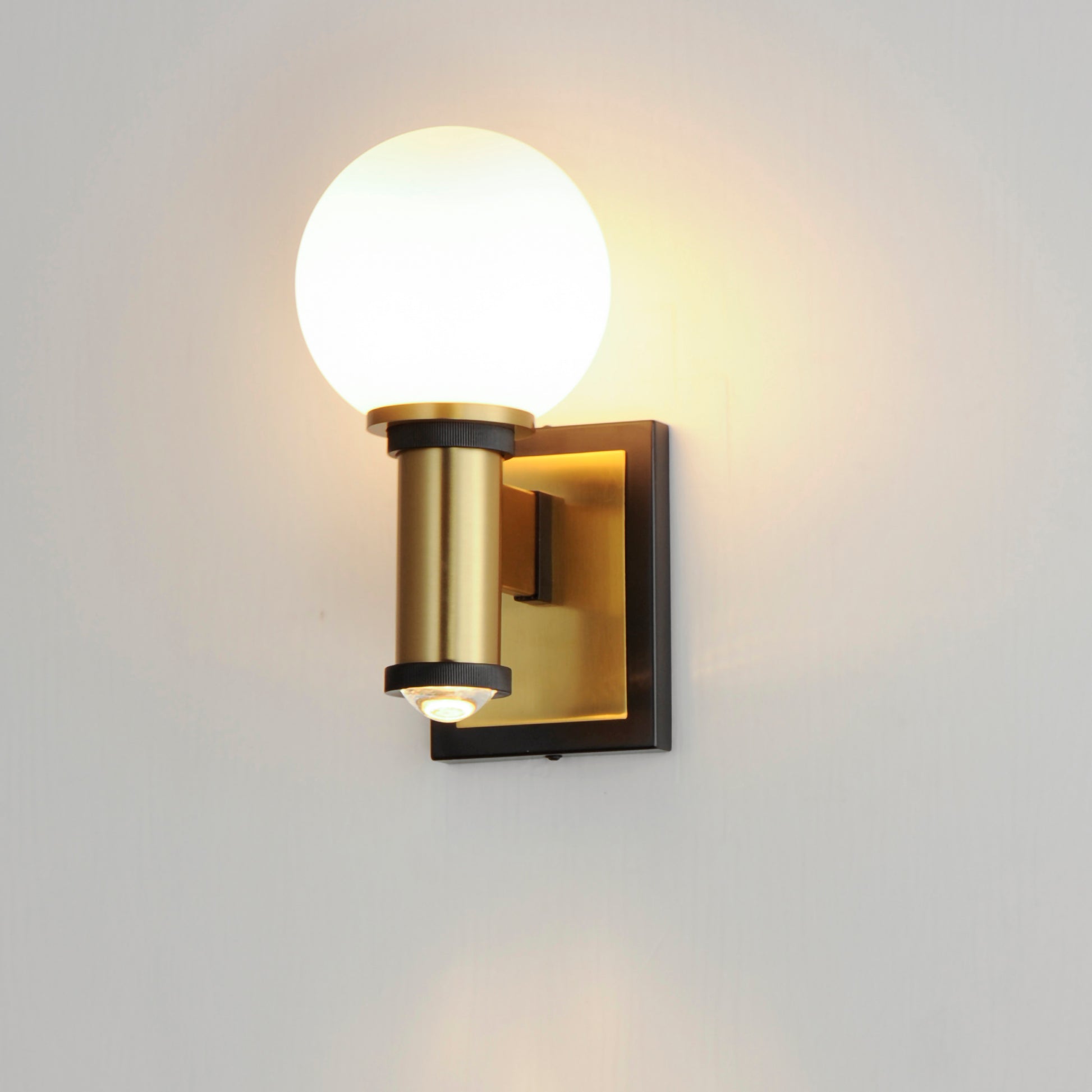 San Simeon 2-Light LED Wall Sconce Black/Natural Aged Brass by Maxim Lighting