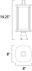 Terrace Outdoor Post Lantern Bronze by Maxim Lighting