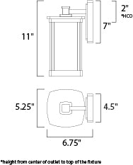 Terrace Small Outdoor Wall Lantern Bronze by Maxim Lighting