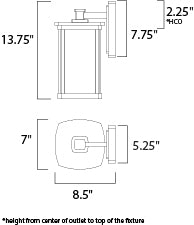 Terrace Medium Outdoor Wall Lantern Bronze by Maxim Lighting