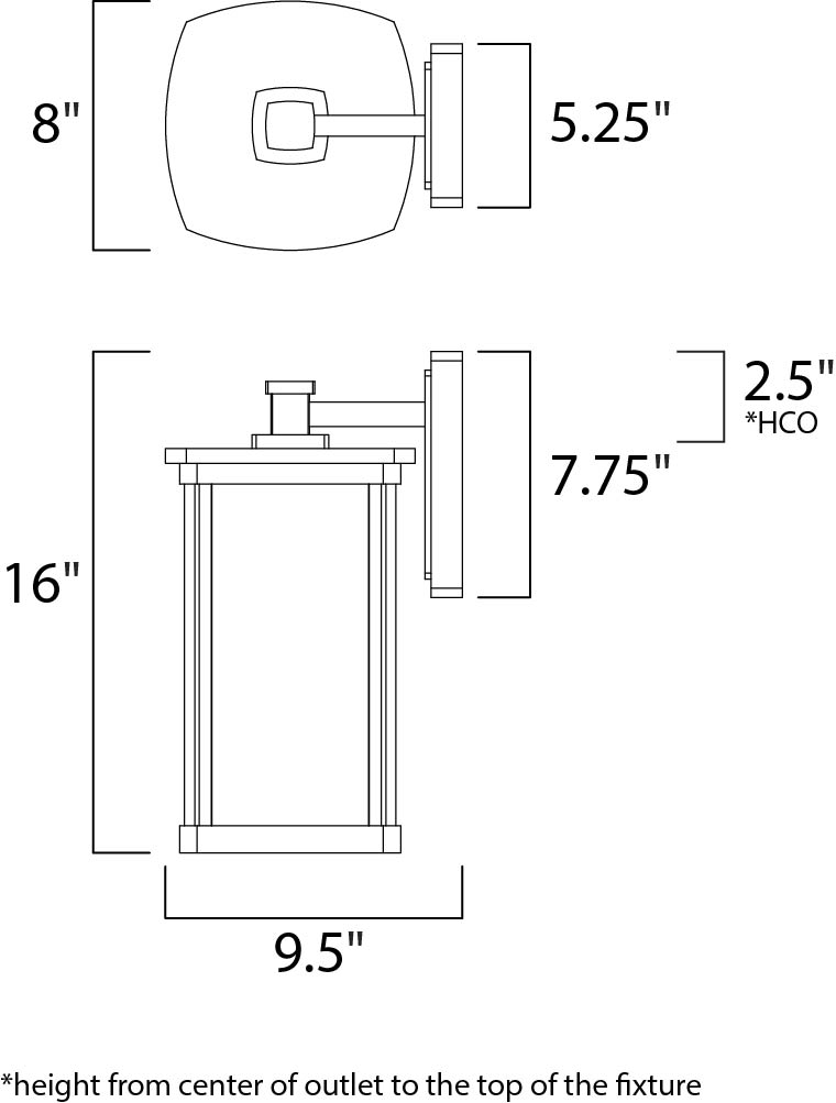 Terrace Large Outdoor Wall Lantern Bronze by Maxim Lighting