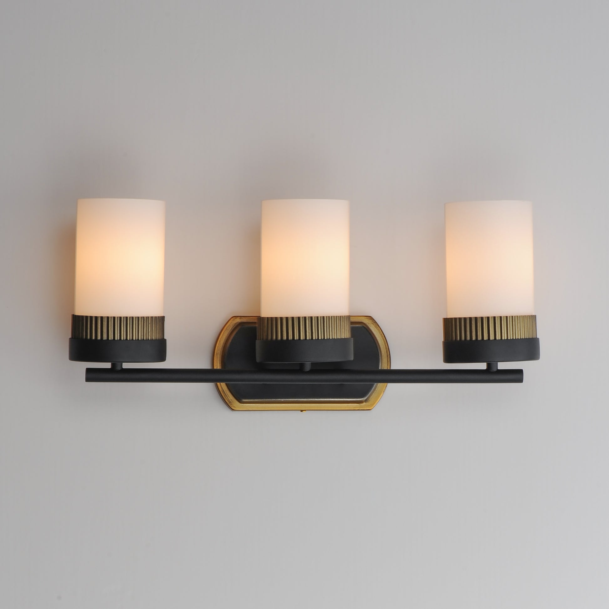 Ruffles 3-Light Bath Vanity Black/Antique Brass by Maxim Lighting