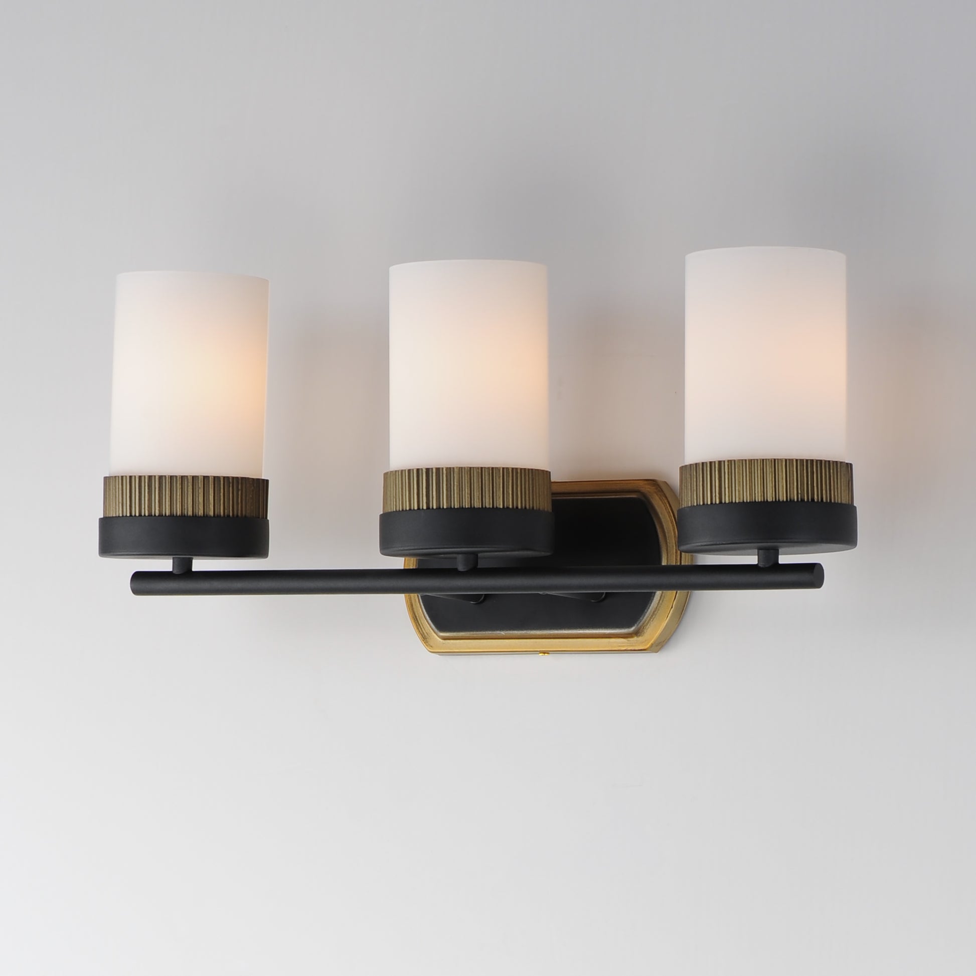 Ruffles 3-Light Bath Vanity Black/Antique Brass by Maxim Lighting