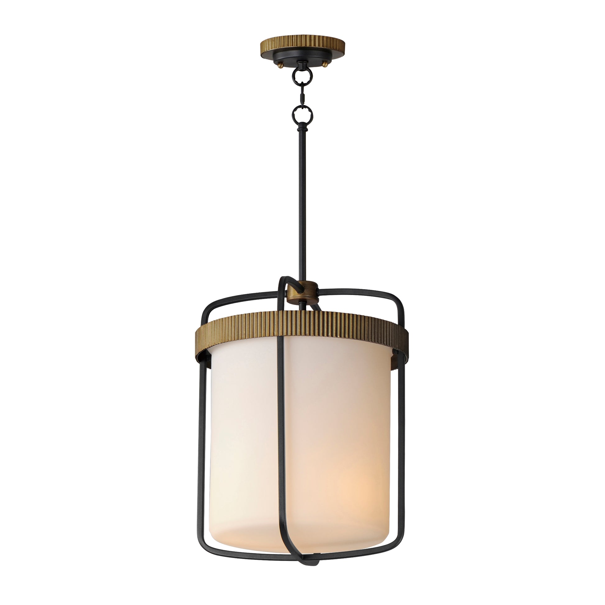 Ruffles 3-Light Pendant Black/Antique Brass by Maxim Lighting