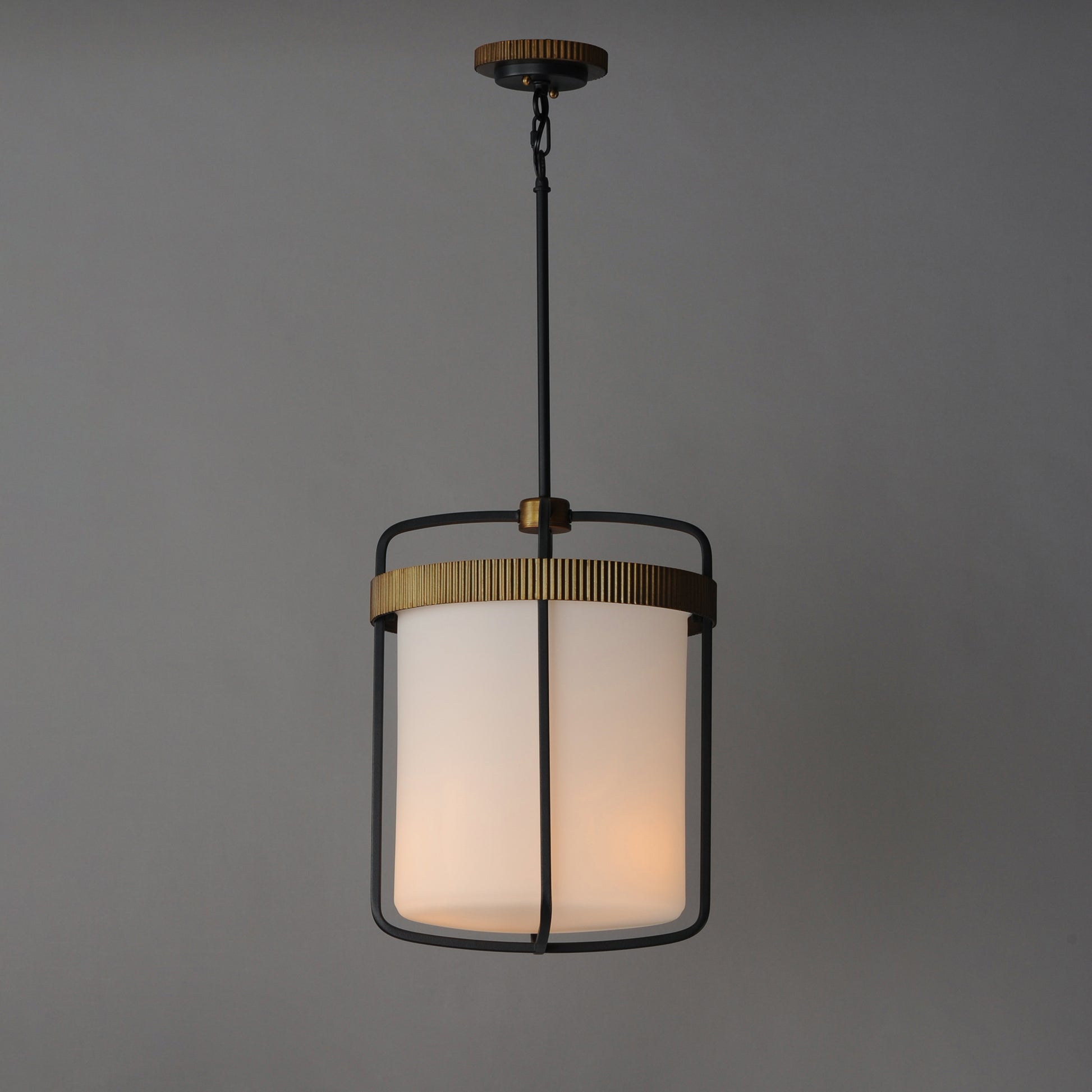 Ruffles 3-Light Pendant Black/Antique Brass by Maxim Lighting
