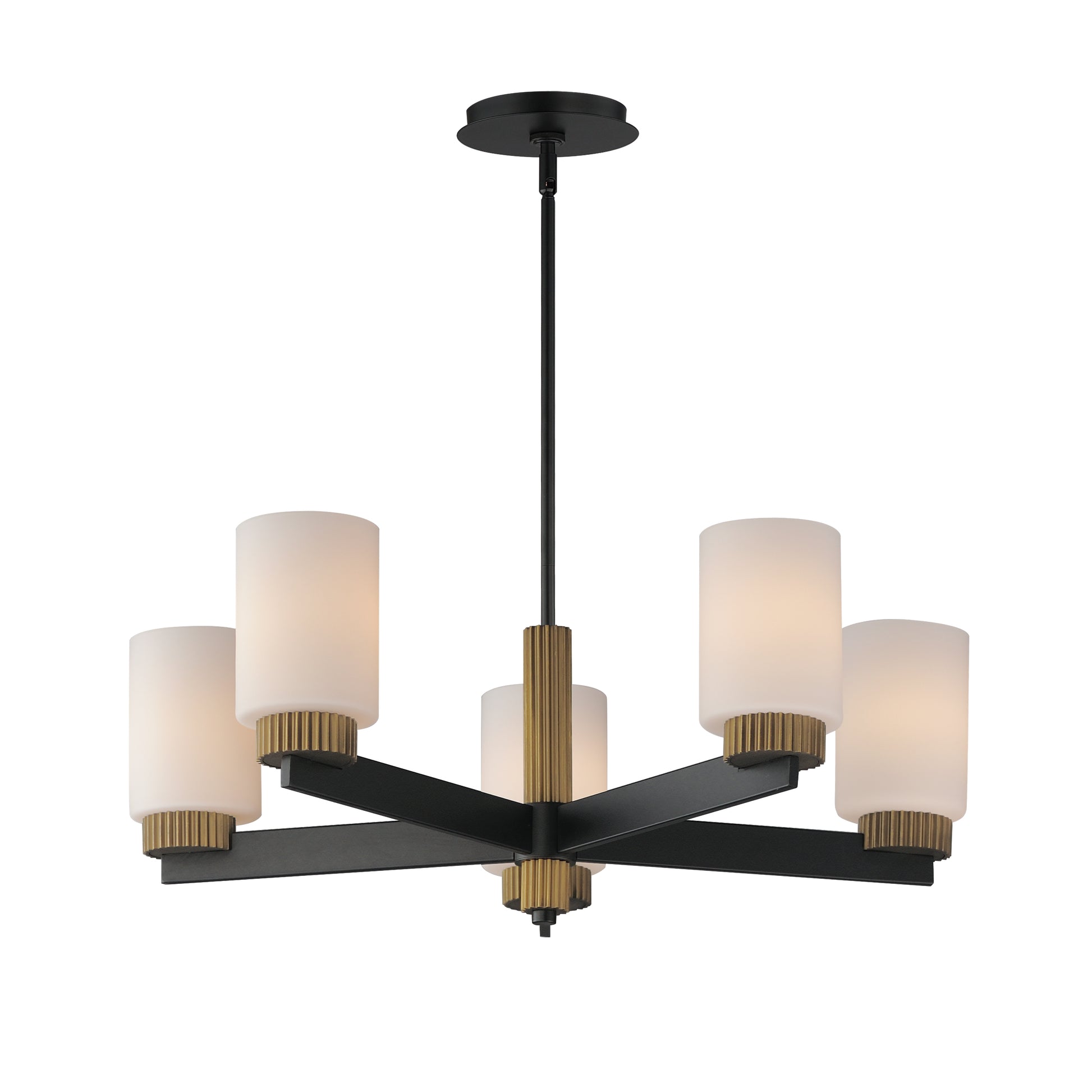 Ruffles 5-Light Chandelier Black/Antique Brass by Maxim Lighting