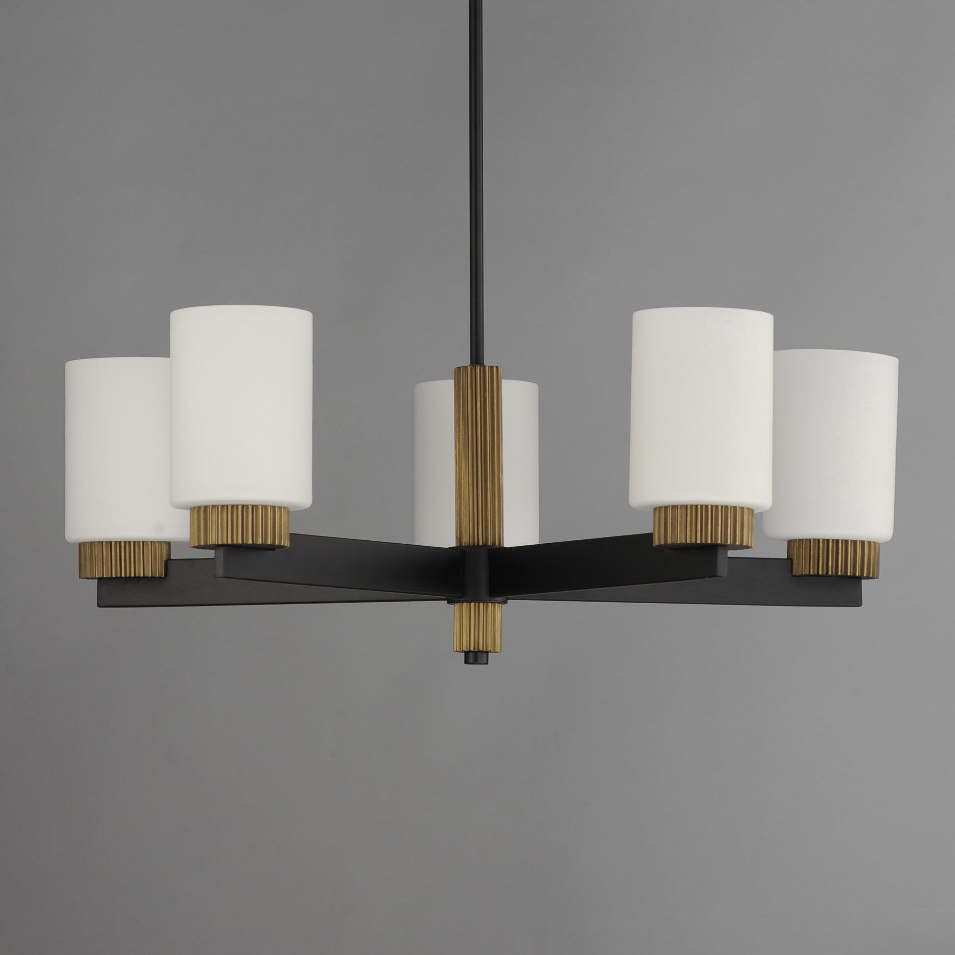Ruffles 5-Light Chandelier Black/Antique Brass by Maxim Lighting