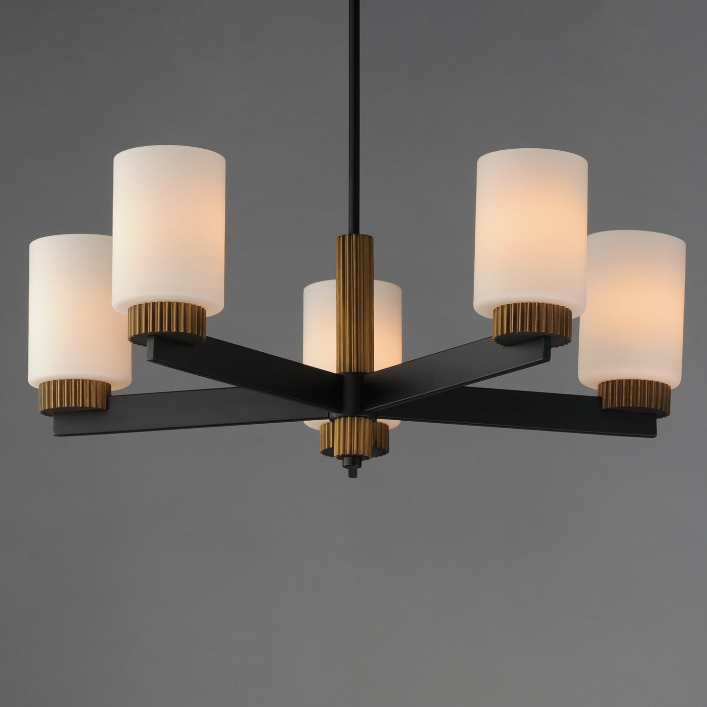 Ruffles 5-Light Chandelier Black/Antique Brass by Maxim Lighting