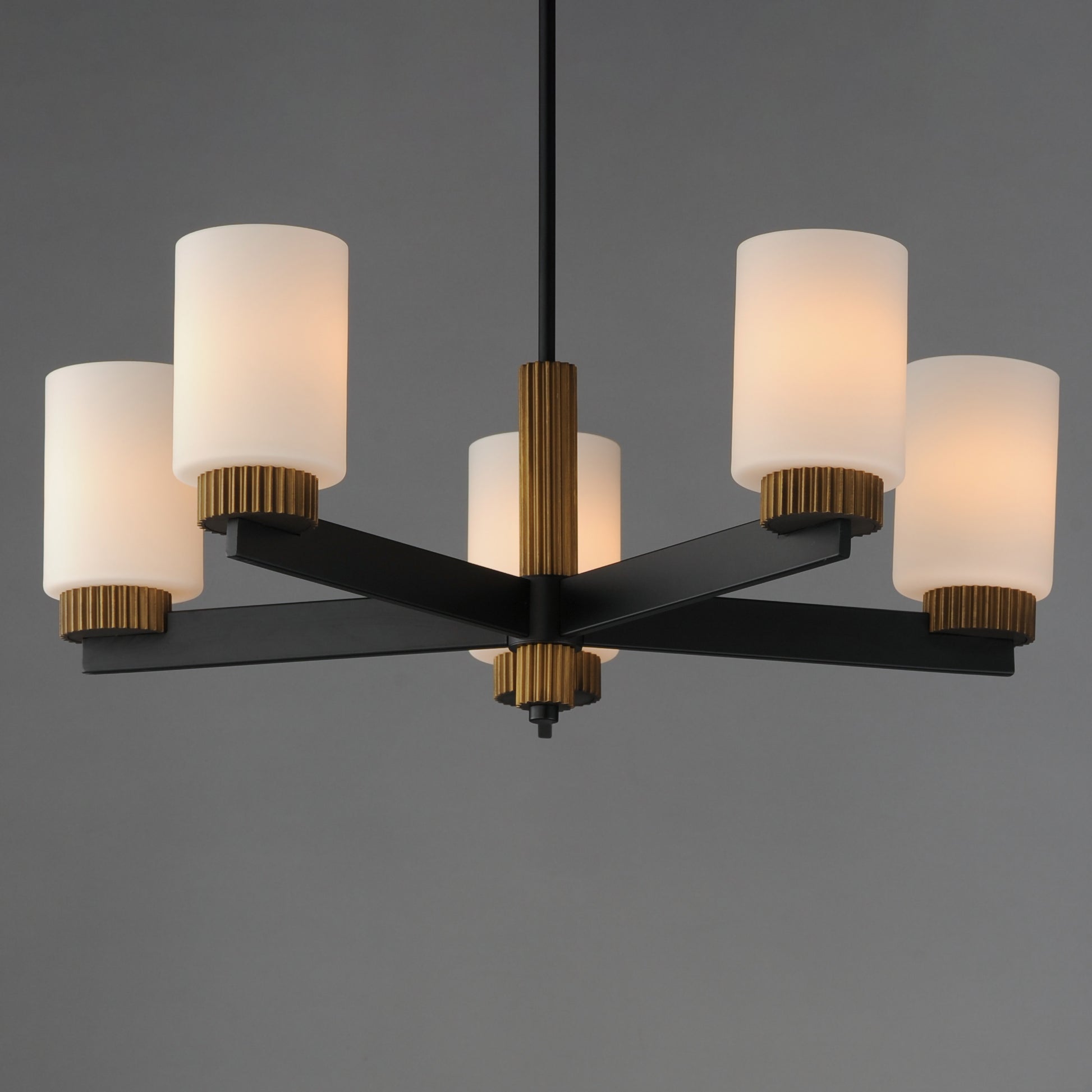 Ruffles 5-Light Chandelier Black/Antique Brass by Maxim Lighting