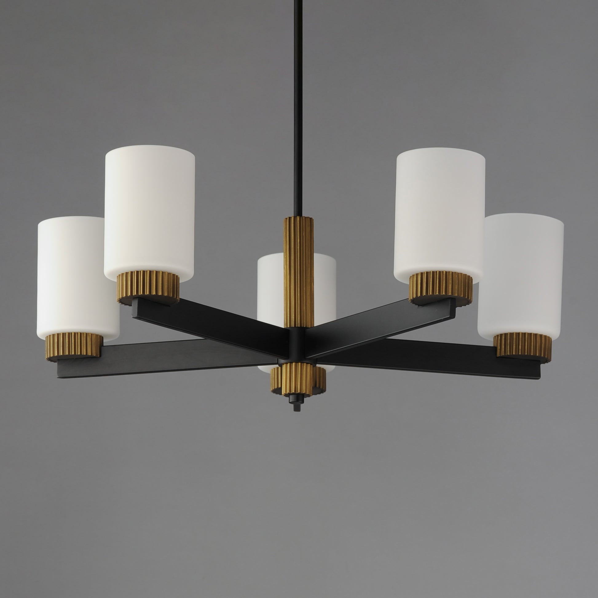 Ruffles 5-Light Chandelier Black/Antique Brass by Maxim Lighting