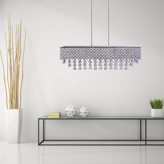Cinderella Crystal Rectangular Chandelier 12 Light by Finesse Decor FN-616