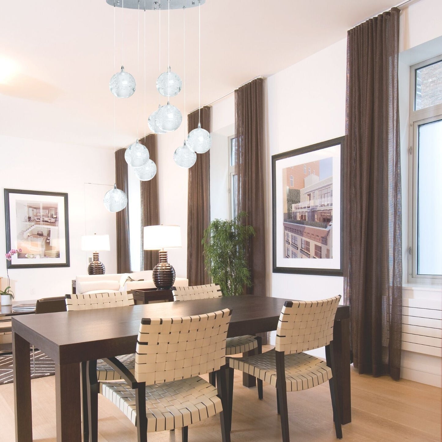 9 light Crystal Spheres Chandelier - Finesse Decor FL-709