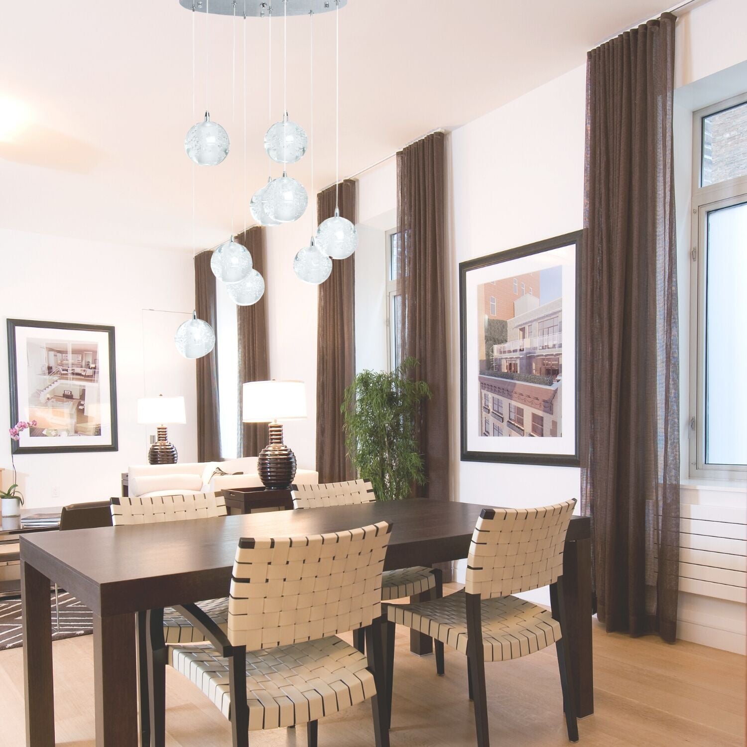 9 light Crystal Spheres Chandelier - Finesse Decor FL-709