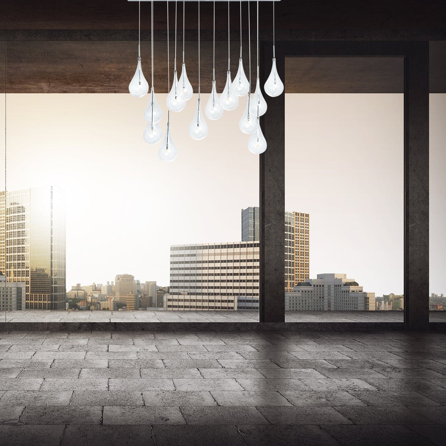 Modern Glass Drops Chandelier - Finesse Decor FL-712