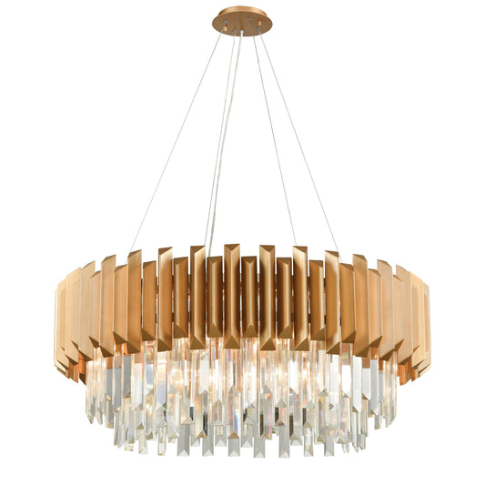 Seneca Falls 34" 8-Light Chandelier Matte Gold by Elk