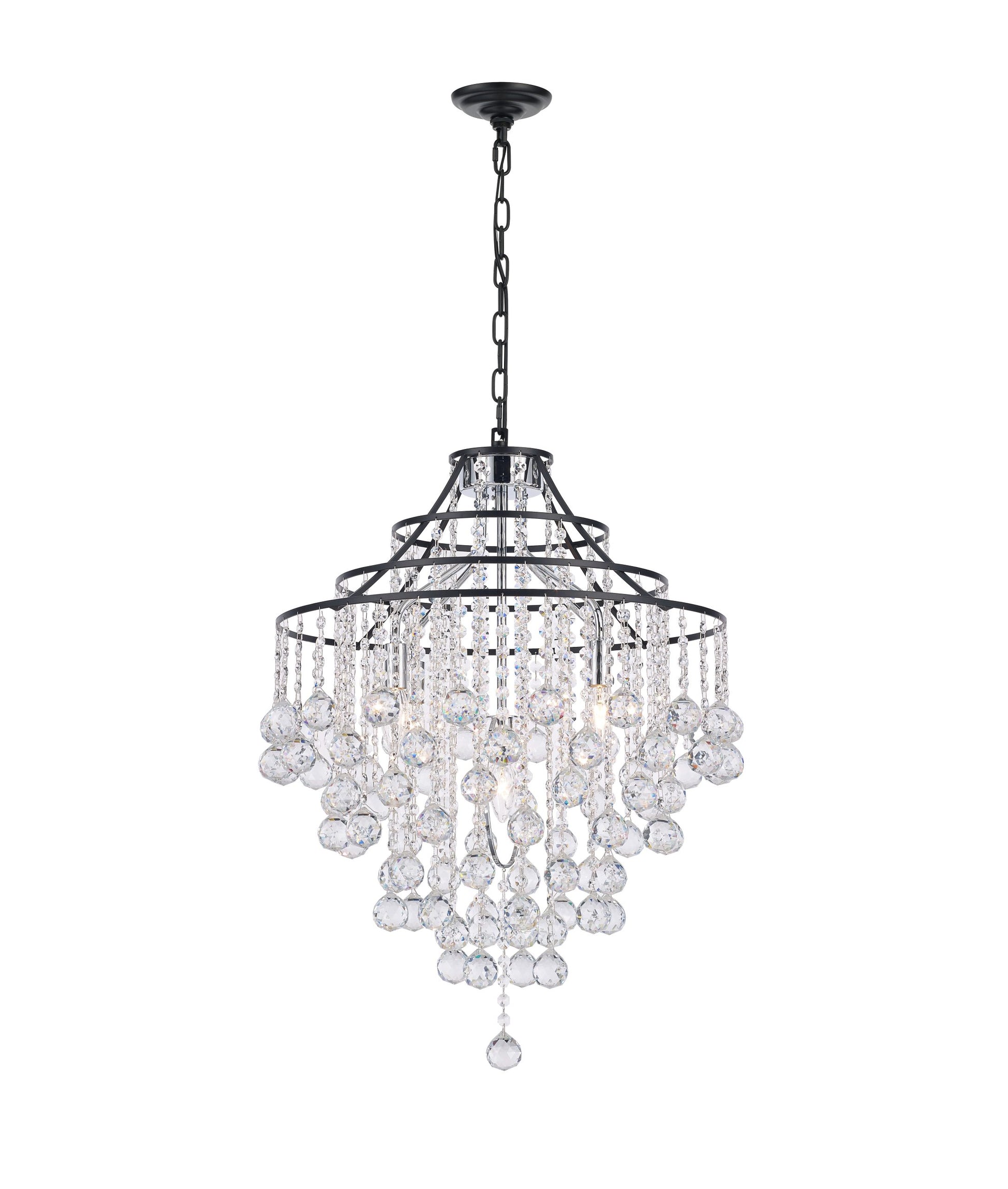 Empire Pendant 5-Light in Black and Chrome 3322BC by StarFire Crystal