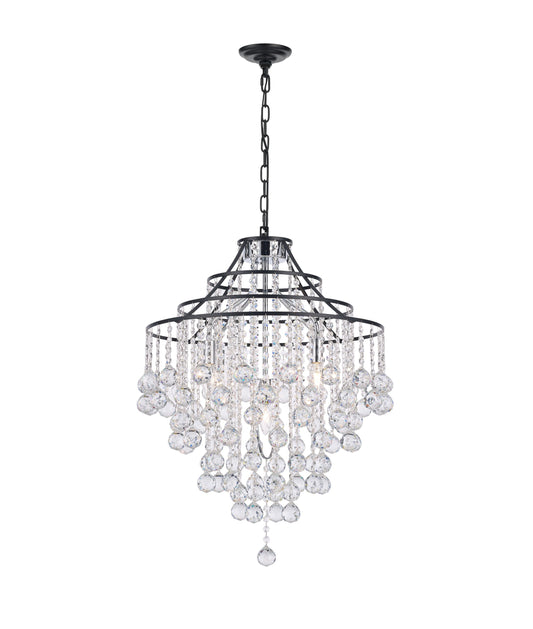 Empire Pendant 5-Light in Black and Chrome 3322BC by StarFire Crystal