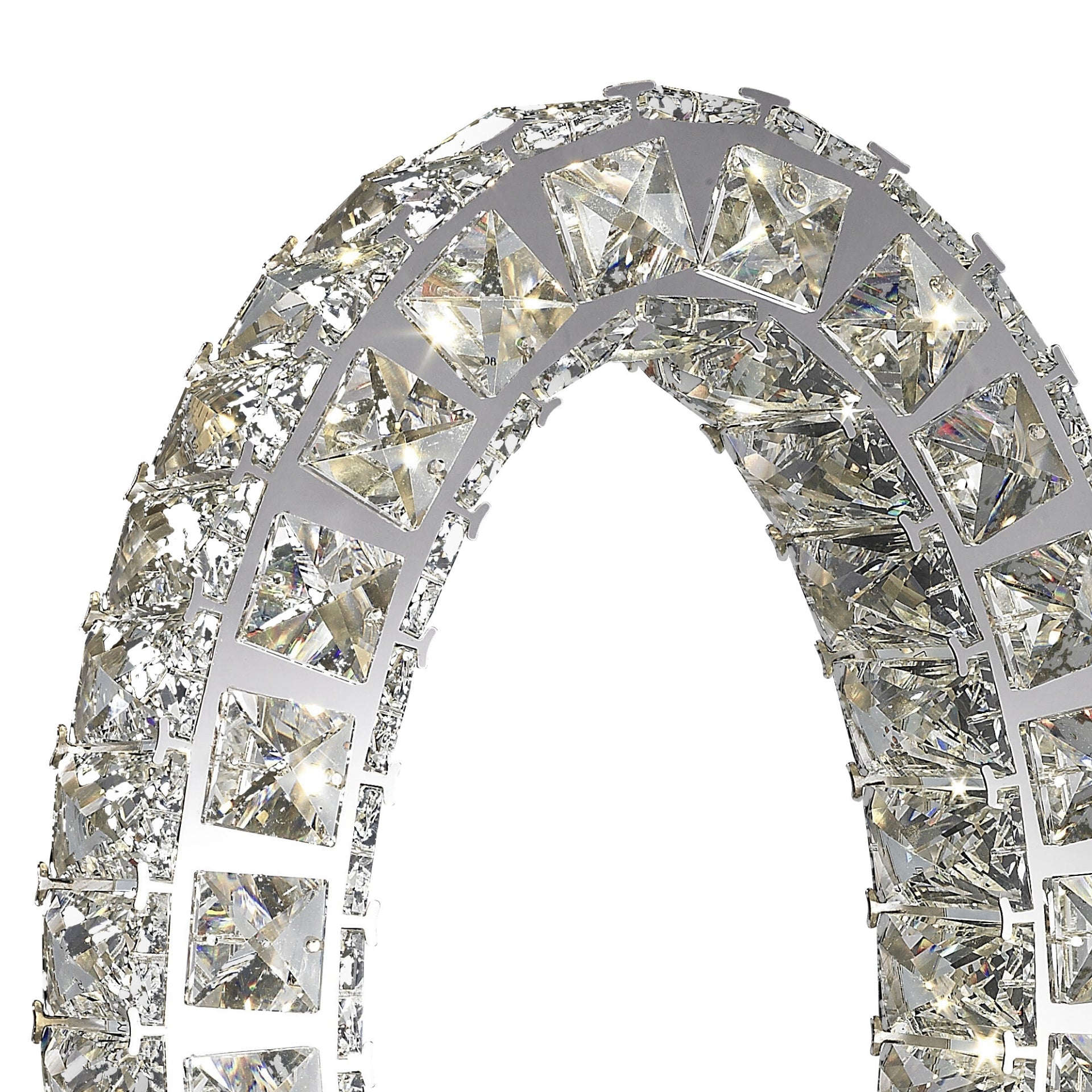 Oval Crystal Extravaganza 17.5" Table Lamp Chrome by Finesse Decor TL-412