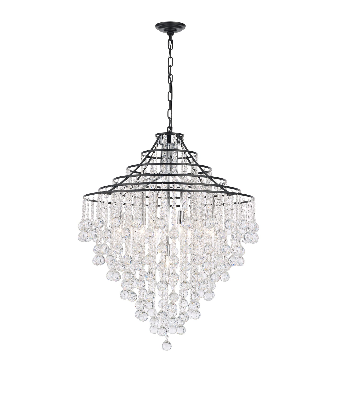 Empire Pendant 9-Light in Black and Chrome 3330BC by StarFire Crystal