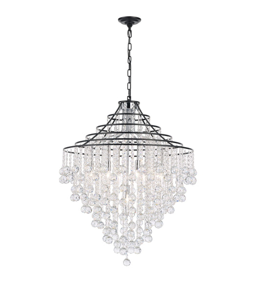 Empire Pendant 9-Light in Black and Chrome 3330BC by StarFire Crystal