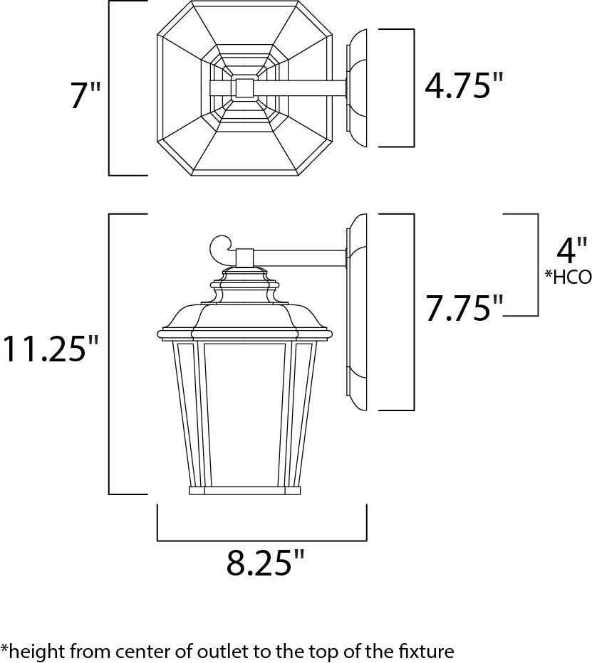 Radcliffe Small Outdoor Wall Black Oxide by Maxim Lighting