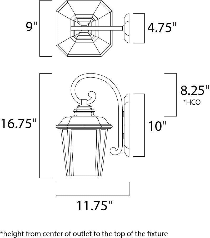 Radcliffe Medium Outdoor Wall Black Oxide by Maxim Lighting