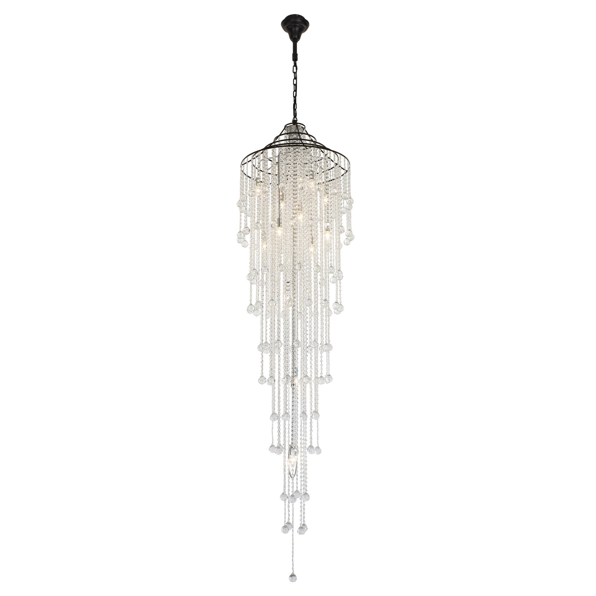 Empire Chandelier 12-Light in Black and Chrome 3350BC by StarFire Crystal