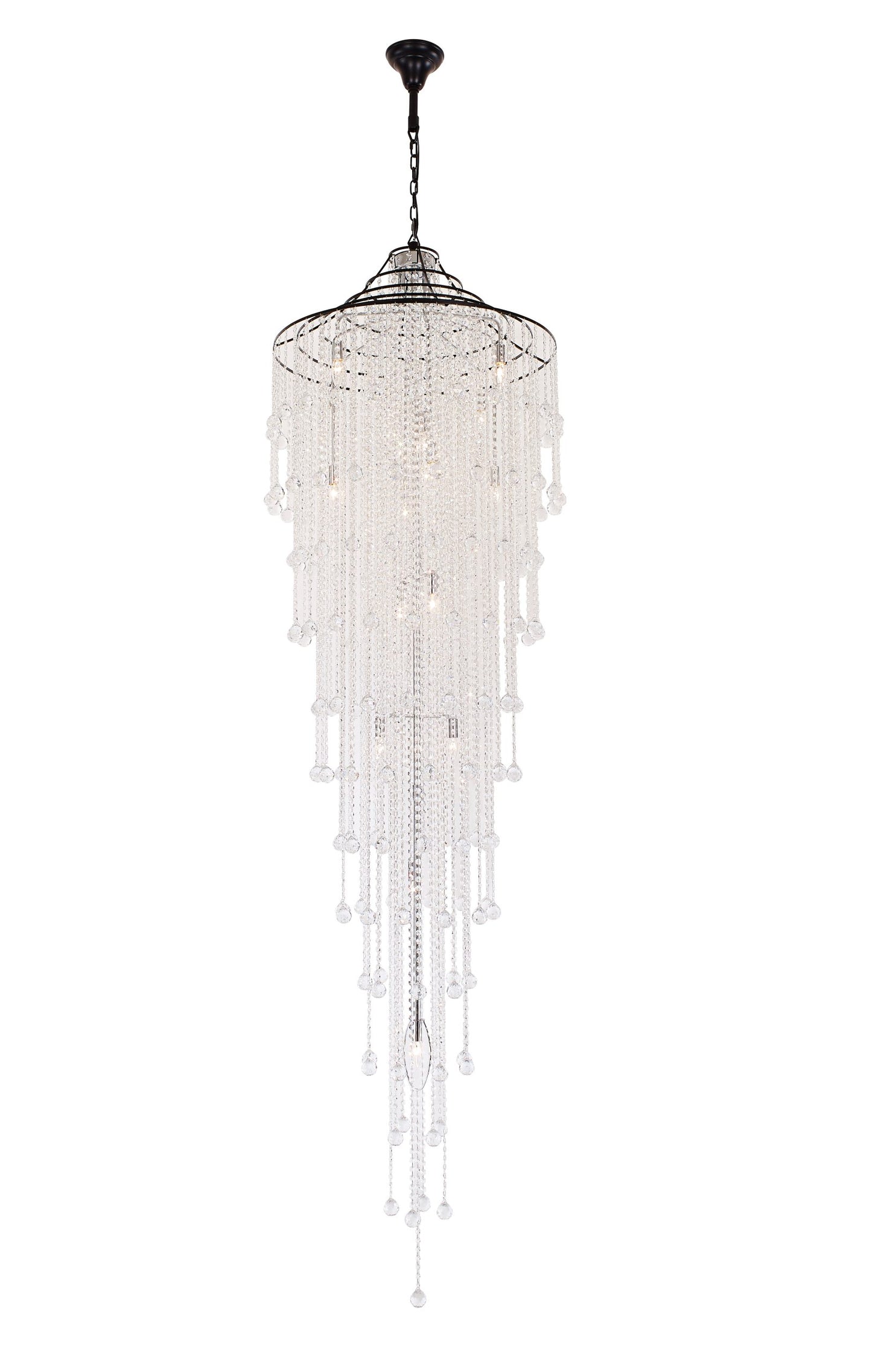 Empire Chandelier 15-Light in Black and Chrome 3360BC by StarFire Crystal