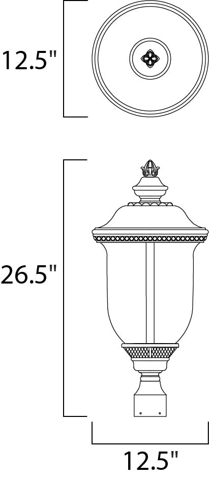 Carriage House DC 3-LT Outdoor Pole/Post Lantern Oriental Bronze by Maxim Lighting