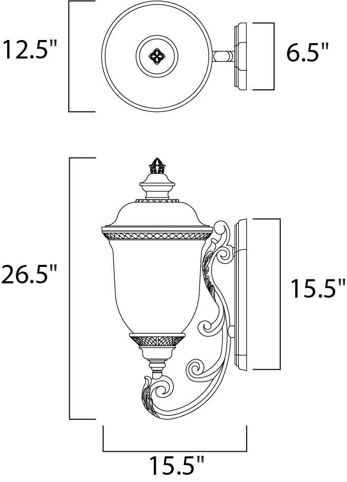 Carriage House DC 3-Light Outdoor Wall Lantern Oriental Bronze by Maxim Lighting