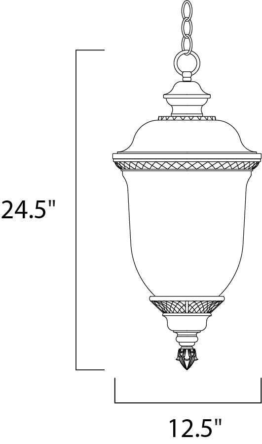 Carriage House DC 3-Light Outdoor Hanging Lantern Oriental Bronze by Maxim Lighting
