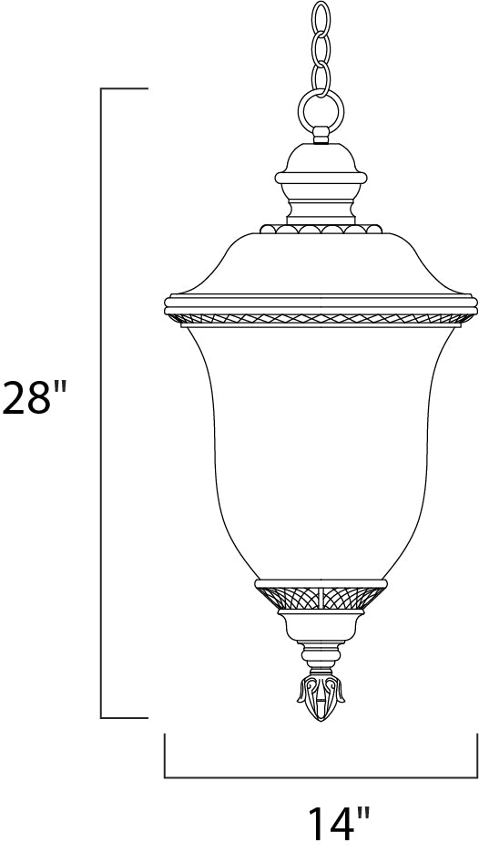 Carriage House DC 3-Light Outdoor Hanging Lantern Oriental Bronze by Maxim Lighting