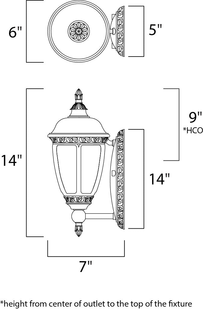 Knob Hill Cast Outdoor Wall Lantern Sienna by Maxim Lighting