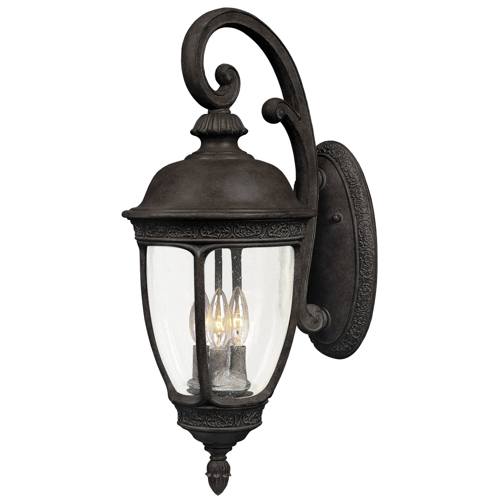 Knob Hill Cast 3-Light Outdoor Wall Lantern Sienna by Maxim Lighting