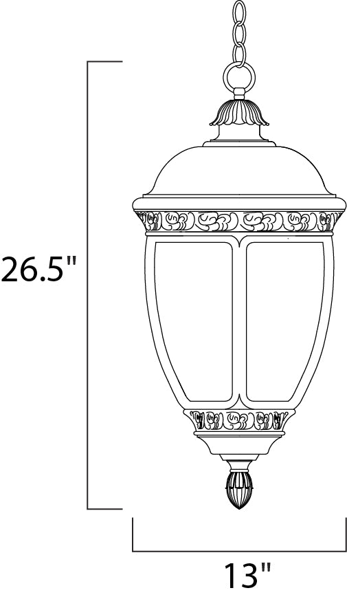 Knob Hill Cast 3-Light Outdoor Hanging Lantern Sienna by Maxim Lighting