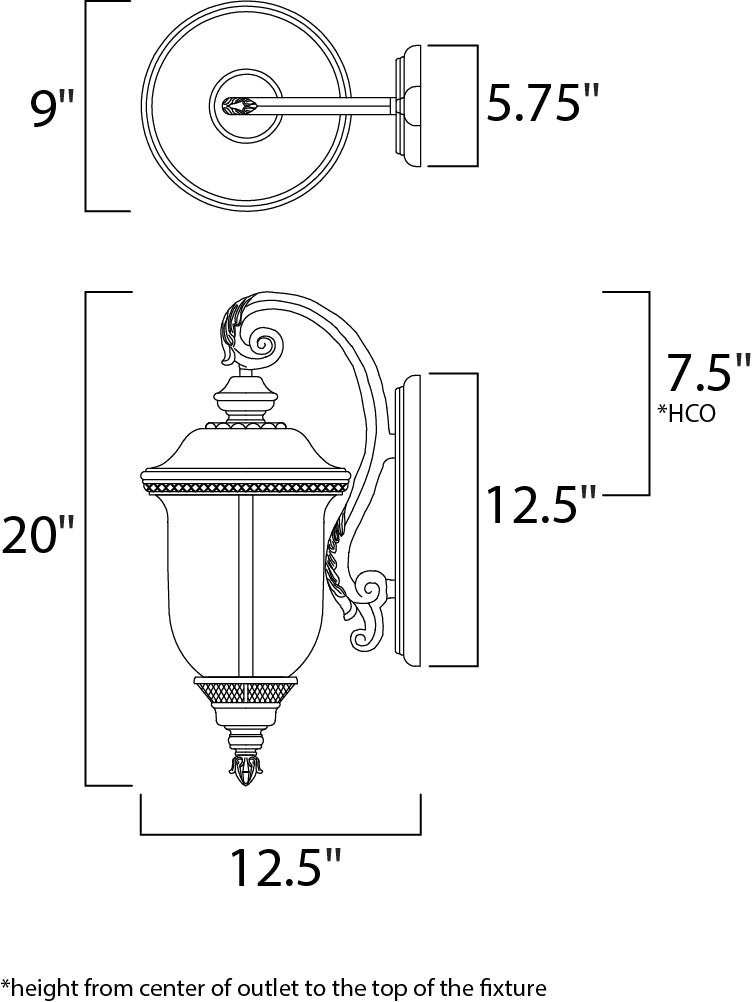 Carriage House DC 2-Light Outdoor Wall Lantern Oriental Bronze by Maxim Lighting