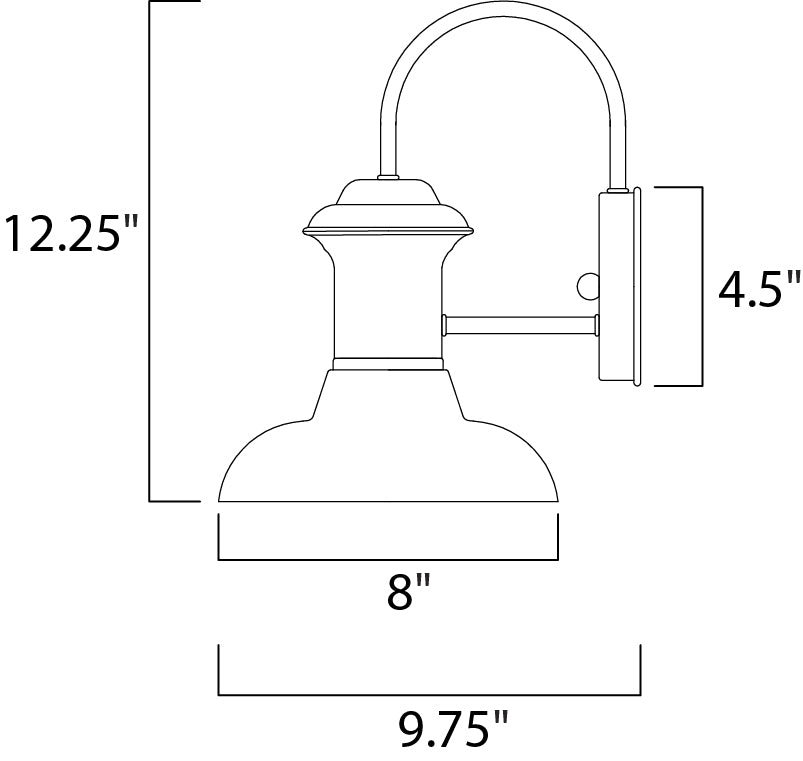 Wharf Outdoor Wall Lantern Empire Bronze by Maxim Lighting