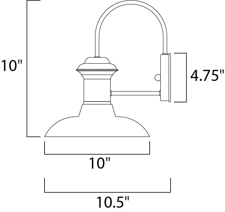Wharf Outdoor Wall Lantern Empire Bronze by Maxim Lighting