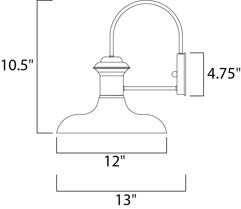 Wharf Outdoor Wall Lantern Empire Bronze by Maxim Lighting