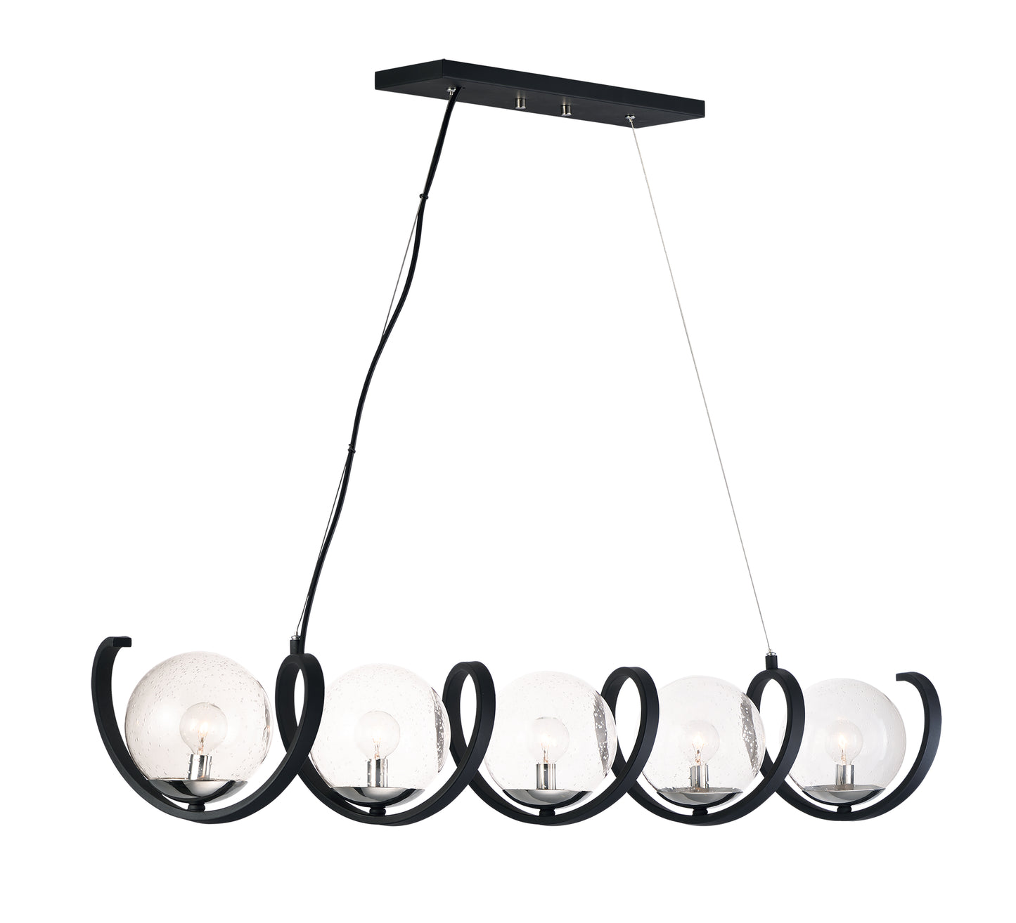 Curlicue 5-Light Pendant Black/Polished Nickel by Maxim Lighting