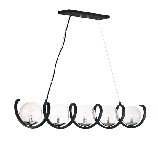 Curlicue 5-Light Pendant Black/Polished Nickel by Maxim Lighting