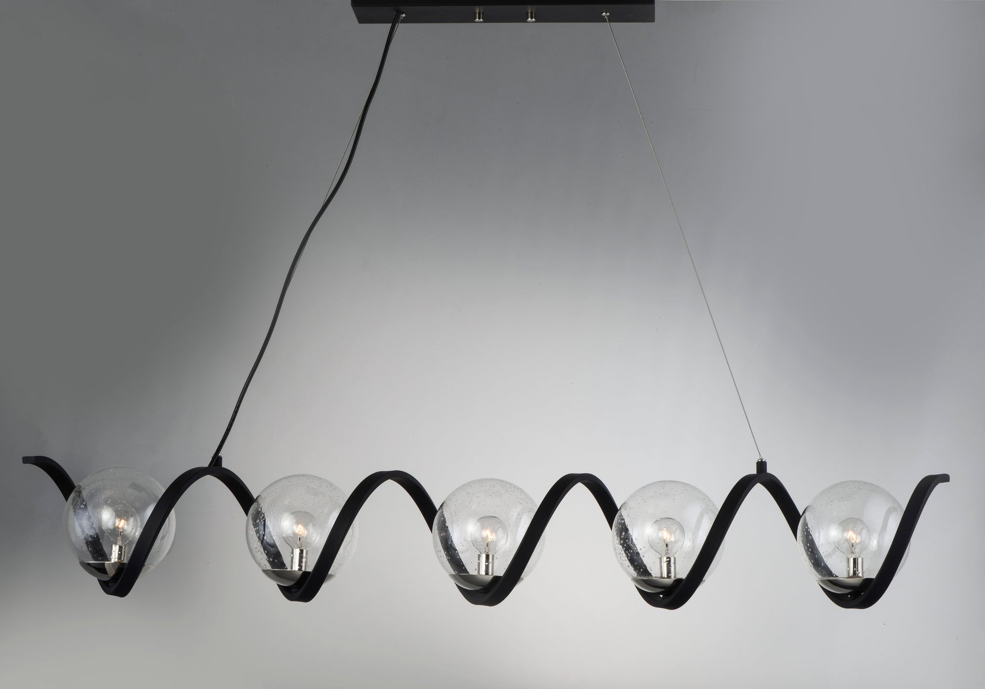 Curlicue 5-Light Pendant Black/Polished Nickel by Maxim Lighting