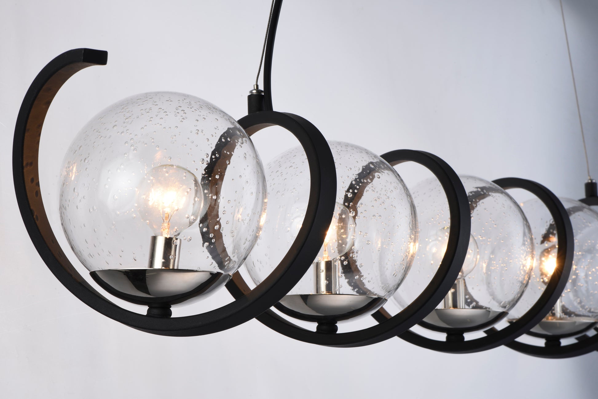 Curlicue 5-Light Pendant Black/Polished Nickel by Maxim Lighting